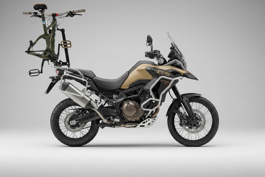 Universal Bicycle Carrier for Motorbike — Fits Most Rear Luggage Racks