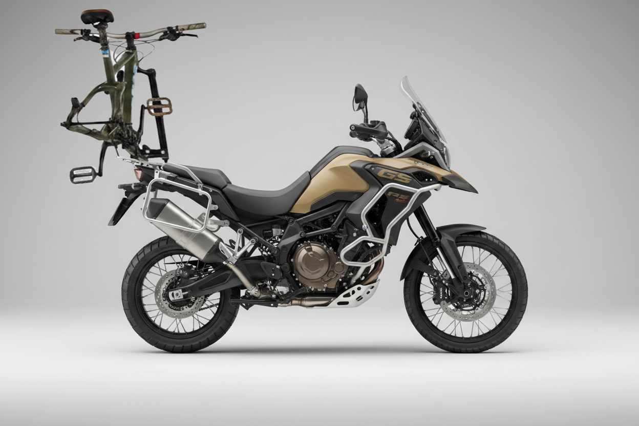 Universal Bicycle Carrier for Motorbike — Fits Most Rear Luggage Racks