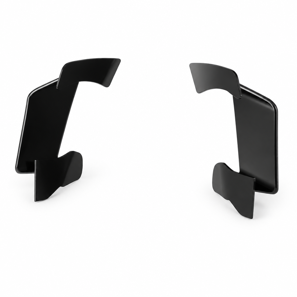 Black winglets on a white studio background