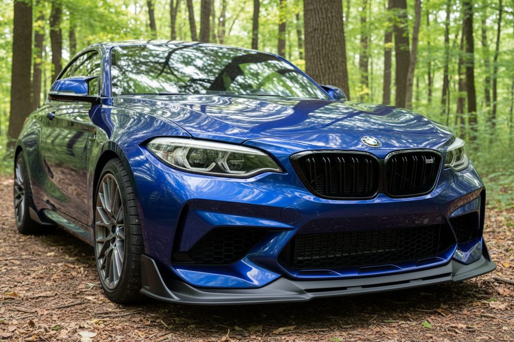 FRONT BUMPER SPLITTER LIP CS STYLE GLOSS BLACK FOR BMW 2 SERIES F87 M2 2015-2022