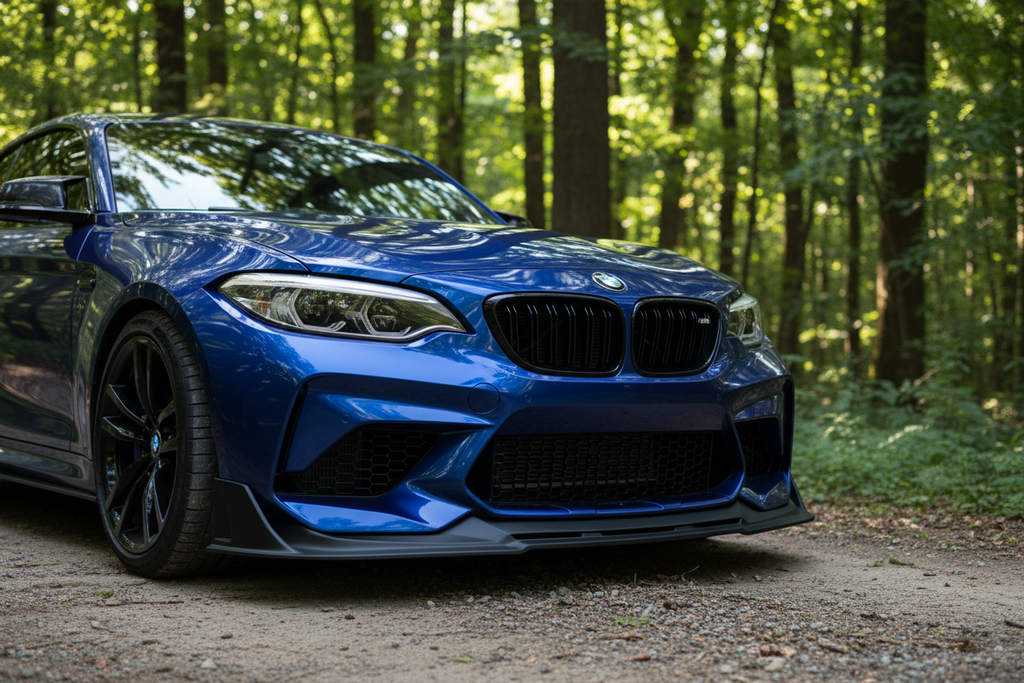 FRONT BUMPER SPLITTER LIP CS STYLE GLOSS BLACK FOR BMW 2 SERIES F87 M2 2015-2022