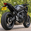 Yamaha MT-09 Gen 3 (2021–2023) close-up rear three-quarter view with tidy tail and WingAero FlipIT plate