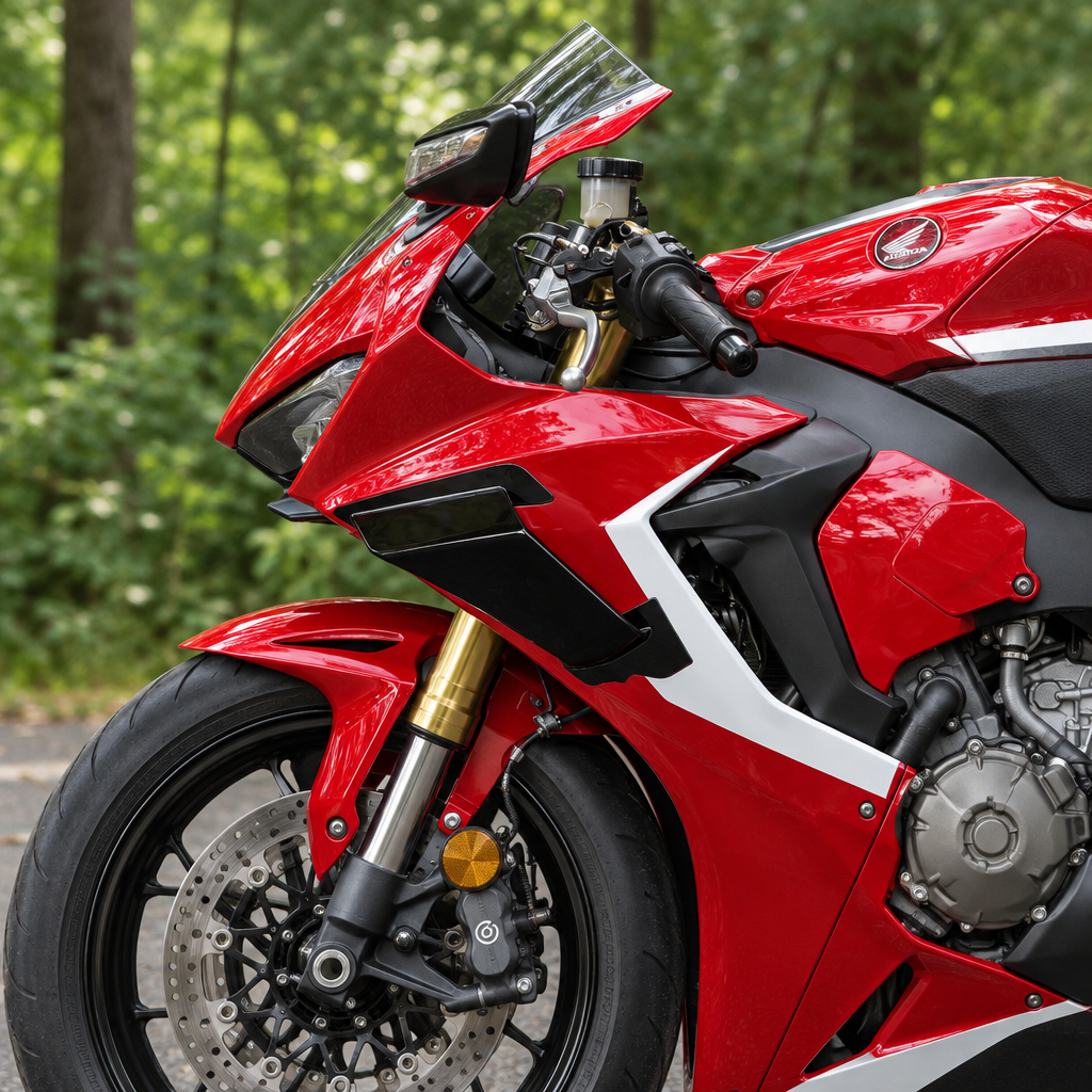 Realistic side close-up of CBR1000RR black winglet