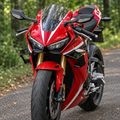 Realistic three-quarter view of CBR1000RR with black winglets