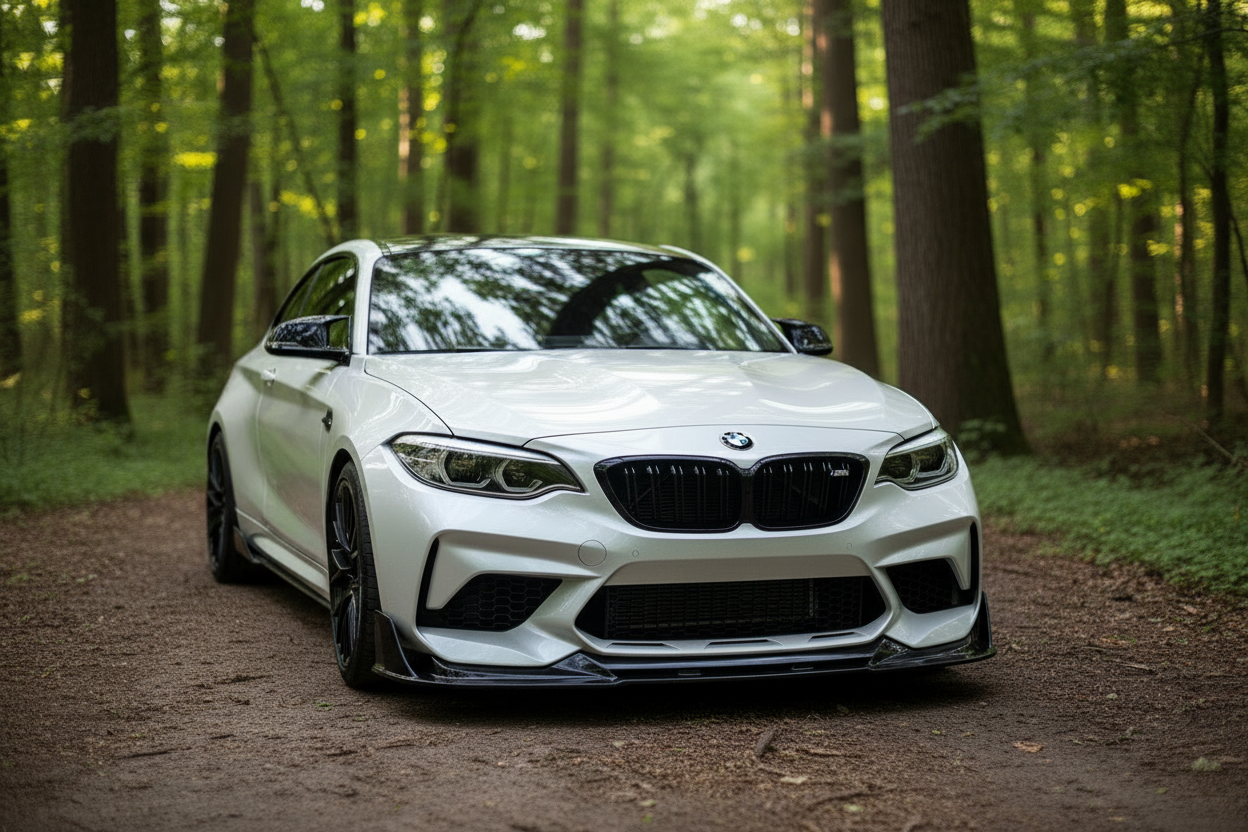 FRONT BUMPER SPLITTER LIP CS STYLE GLOSS BLACK FOR BMW 2 SERIES F87 M2 2015-2022