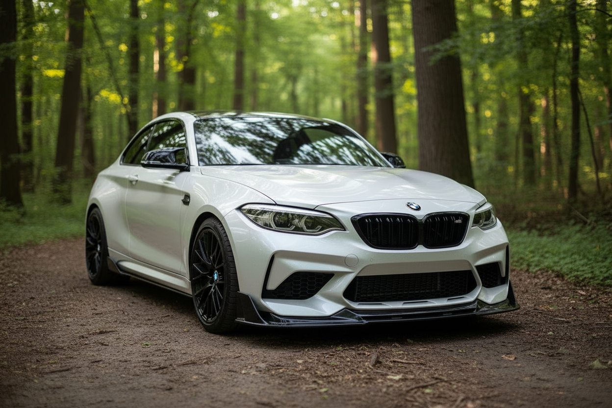 FRONT BUMPER SPLITTER LIP CS STYLE GLOSS BLACK FOR BMW 2 SERIES F87 M2 2015-2022