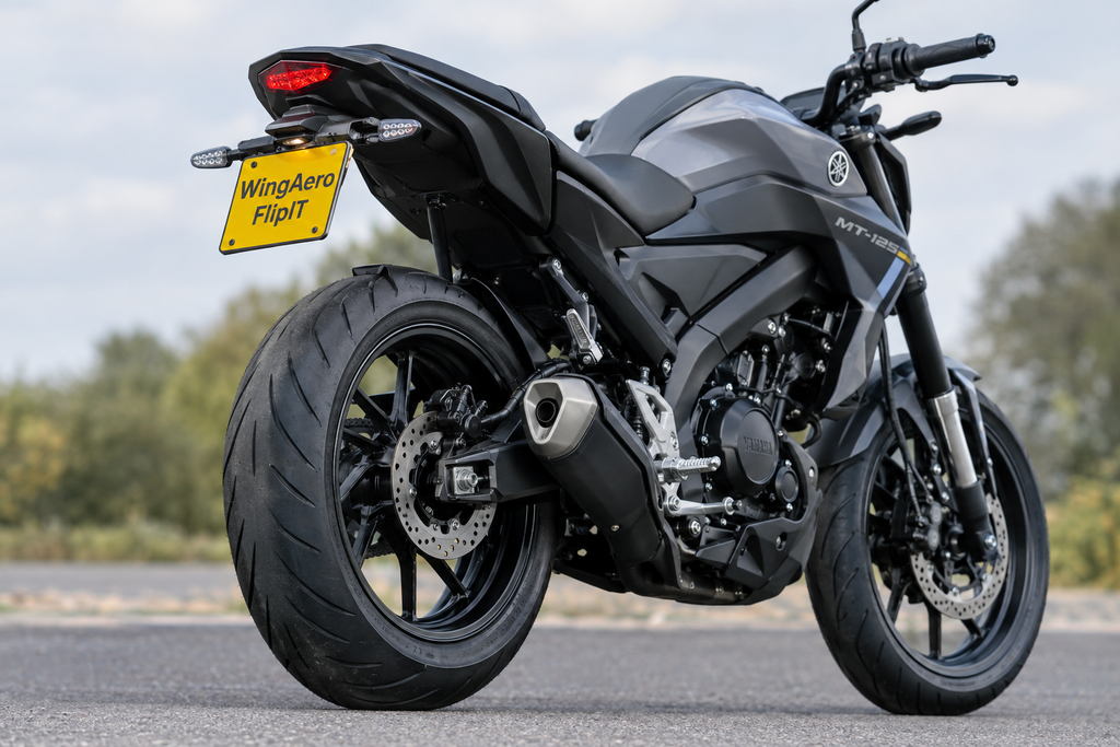 Yamaha MT-125 rear three-quarter with tail tidy